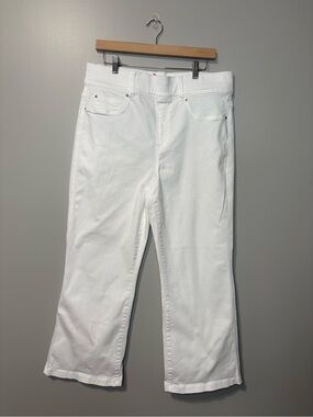 Spanx Pull-On Cropped High Rise White Twill Jeans